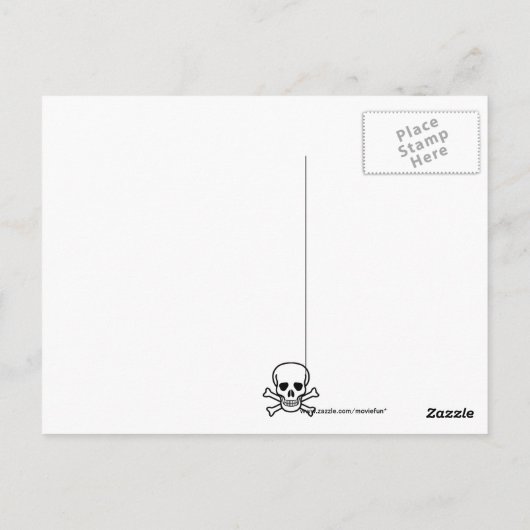 Roze Blijf kalm en ga verder met Skull Humor Brief Briefkaart (Achterkant)