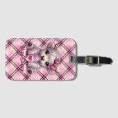 Roze, blijf sassy, Schotse Hooglanders Bagagelabel (Voorkant (horizontaal))