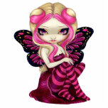 Roze bliksem Fotosculptuur Staand Fotobeeldje<br><div class="desc">"Roze bliksem"!  Ze is een opvallende (geen woordspeling bedoeld!). Schitterende roze bliksemflitsen in de stormen rond haar - grote ogen die met energie kneuken - haar roze en blonde haar die in de wind zwaait - ik hou van dit schilderij!  Gemaakt van mijn eigen originele acrylschilderij.  Zeer unieke fotosculptuur!</div>