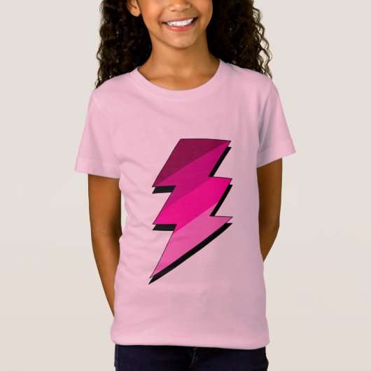 Roze bliksem met dunne Bolt T-shirt (Voorkant)
