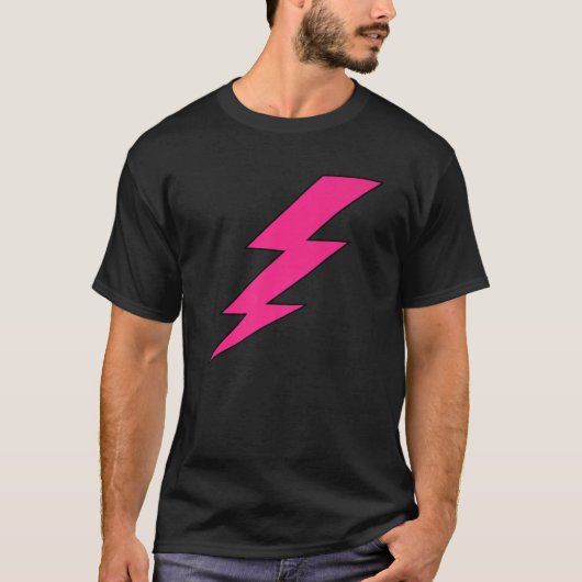 Roze bliksembolt Thunder 80's Decades Theme Cos T-shirt (Voorkant)