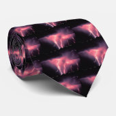 Roze blikseminslag stropdas (Opgerold)