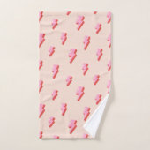 Roze bliksemschicht patroon bad handdoek (Handdoek)