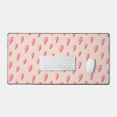 Roze bliksemschicht patroon bureaumat (Keyboard & Muis)