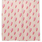 Roze bliksemschicht patroon douchegordijn (Voorkant)