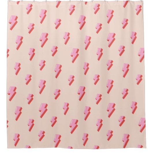 Roze bliksemschicht patroon douchegordijn (Voorkant)