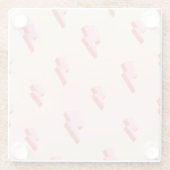 Roze bliksemschicht patroon glazen onderzetter (Achterkant)