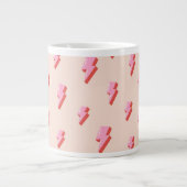 Roze bliksemschicht patroon grote koffiekop (Voorkant)