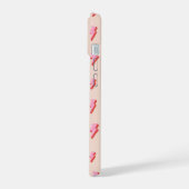 Roze bliksemschicht patroon iPhone 15 case (Linkerkant)