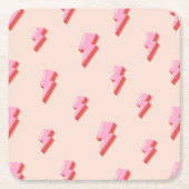 Roze bliksemschicht patroon kartonnen onderzetters (Voorkant)