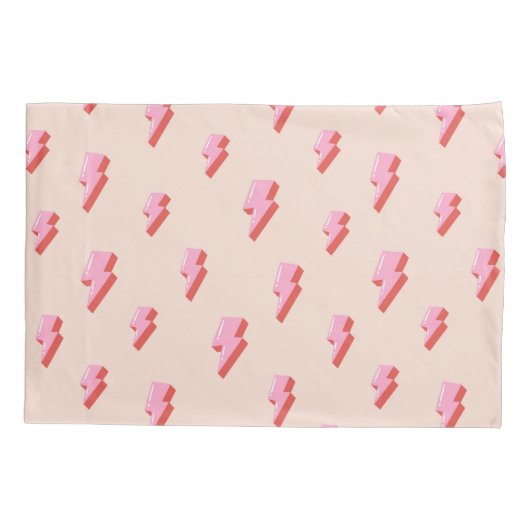 Roze bliksemschicht patroon kussensloop (Achterkant-Links)