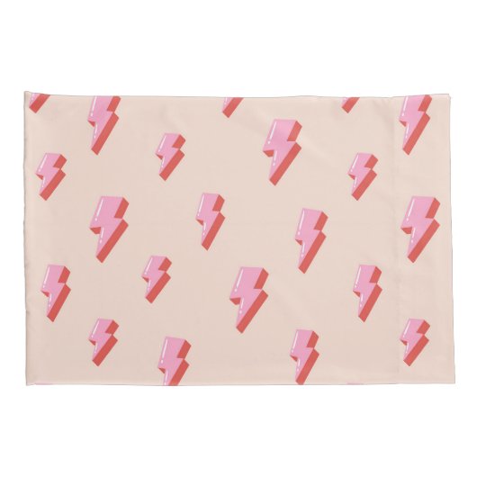 Roze bliksemschicht patroon kussensloop (Achterkant-Rechts)