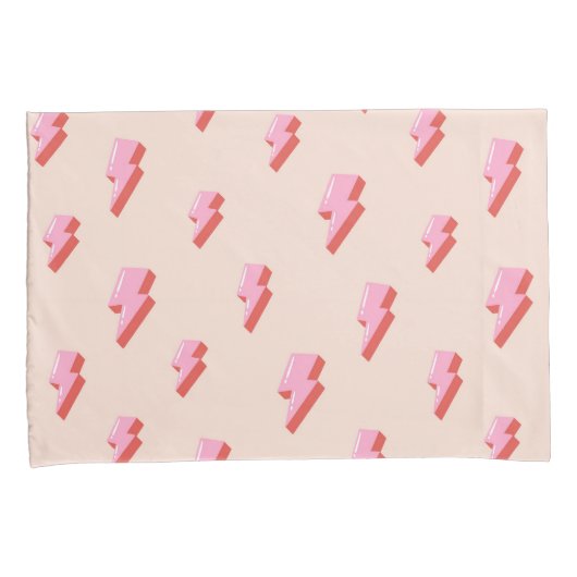 Roze bliksemschicht patroon kussensloop (Voorkant-Rechts)