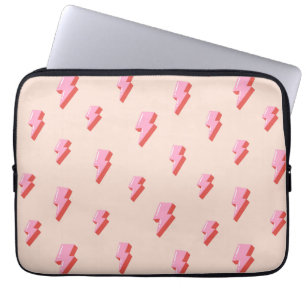 Roze bliksemschicht patroon laptop sleeve