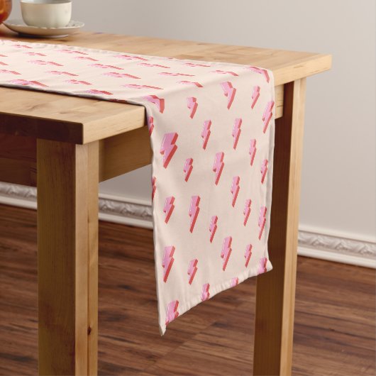 Roze bliksemschicht patroon medium tafelloper (Voorbeeld)