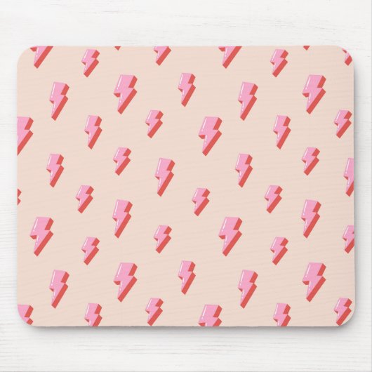 Roze bliksemschicht patroon muismat (Voorkant)