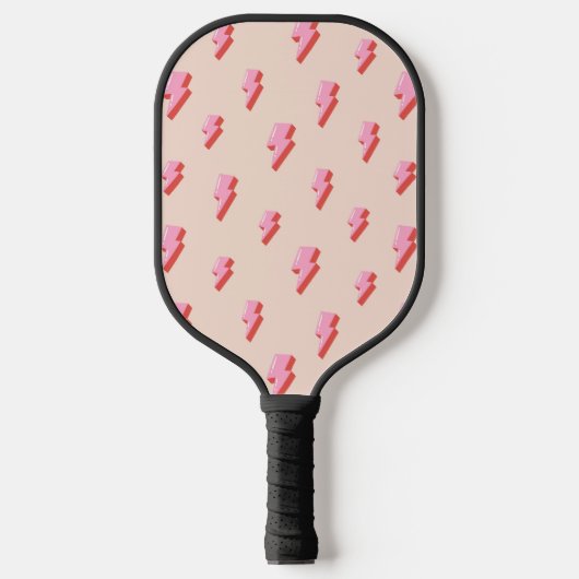 Roze bliksemschicht patroon pickleball paddle (Voorkant)