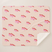 Roze bliksemschicht patroon sherpa deken (Voorkant (horizontaal))