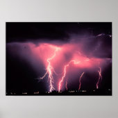 Roze bliksemschicht poster (Voorkant)