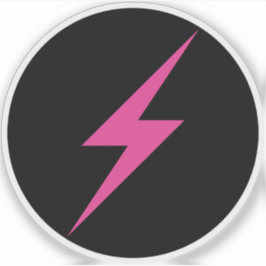 Roze bliksemschicht van feminisme (op zwart) sticker