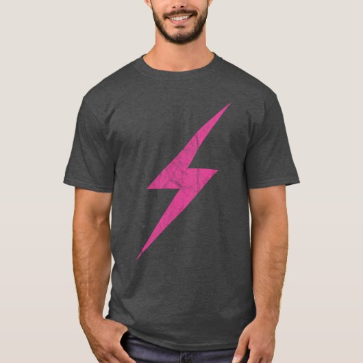 Roze bliksemschicht van feminisme () t-shirt (Voorkant)