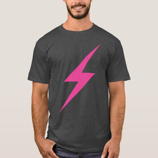 roze bliksemschicht van het feminisme t-shirt (Voorkant)