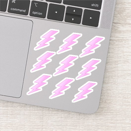 Roze Bliksemschichten - Preppy Stickers (Detail)