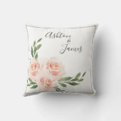 Roze blindstinkse Romantische Names keepslag Weddi Kussen (Achterkant)