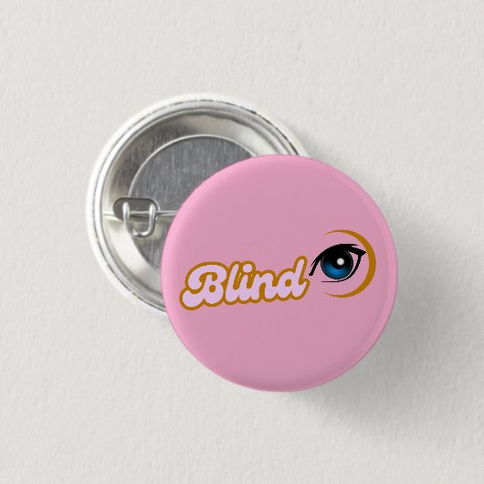 roze blindsymbool ronde button 3,2 cm (Voorkant /achterkant)