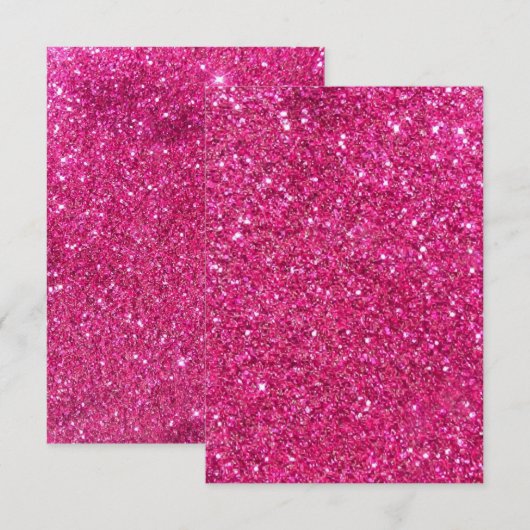 Roze Bling Bedankbriefje Bedankkaart (Voorkant / Achterkant)