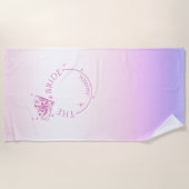 Roze Bling Diamanten Verloofd Feest Bruid Strandlaken (Voorkant)