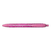 Roze Bling, glanzend en sprankelend Zwarte Inkt Pen (Achterkant)
