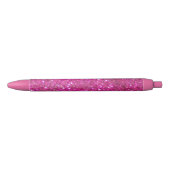 Roze Bling, glanzend en sprankelend Zwarte Inkt Pen (Voorkant)