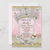 Roze Bling Glitter Baby Shower Uitnodigingen (Voorkant)