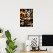 Roze Blob Organic Statio Print, Waardeposter Poster (Thuiskantoor)