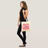 Roze Block Butterfly Martini canvas tas (Voorkant (model))