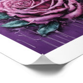 Roze Bloed-Moon Roos Poster (Hoek)