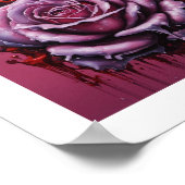 Roze Bloed-Moon Roos Poster (Hoek)