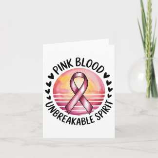 Roze Bloed Onbreekbare Spirit Roze Lint Borst C Kaart