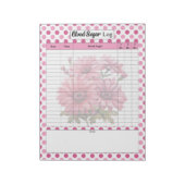 Roze Bloed Sugar Logboek Met Bloemenprint Notitieblok (Linkerzijde)