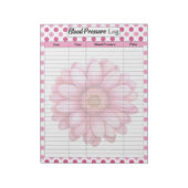Roze Bloeddruklogboek met Bloemenmotief Notitieblok (Linkerzijde)