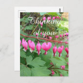 Roze bloedend hart foto van je denken briefkaart (Voorkant / Achterkant)