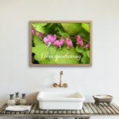 Roze Bloedend Hart Ik hou van tuinieren Floral Perfect Poster