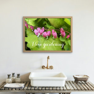 Roze Bloedend Hart Ik hou van tuinieren Floral Perfect Poster