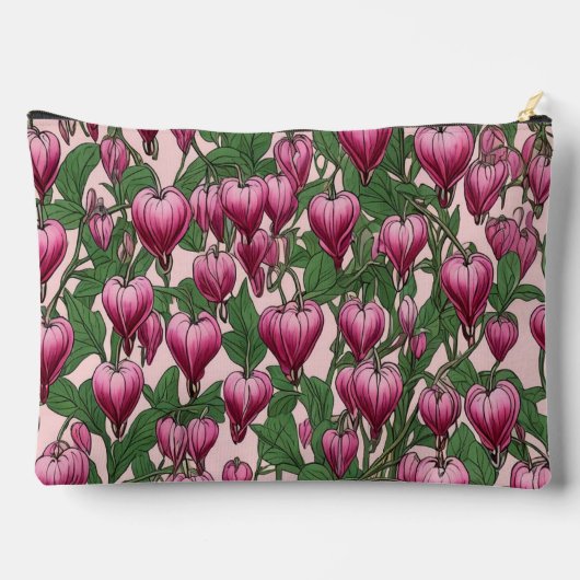 Roze bloedend hartbloempatroon etui (Achterkant)