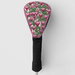 Roze bloedend hartbloempatroon golfheadcover