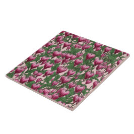 Roze bloedend hartbloempatroon tegeltje
