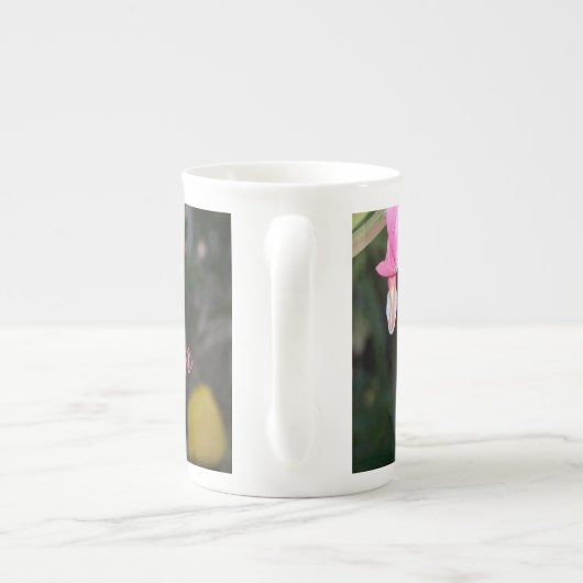 Roze Bloedende Hart Bloem Moederdag China Mok (Achterkant)