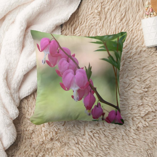 Roze Bloedende Harten Bloem Kussen (Deken)
