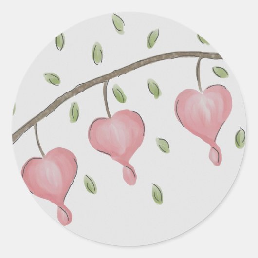Roze bloedende harten Stickers (Voorkant)